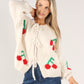 Cherry Tie Knit Jumper