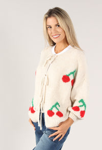 Cherry Tie Knit Jumper