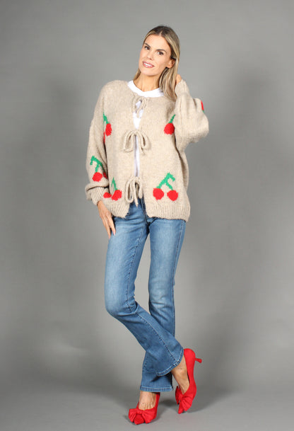 Cherry Tie Knit Jumper