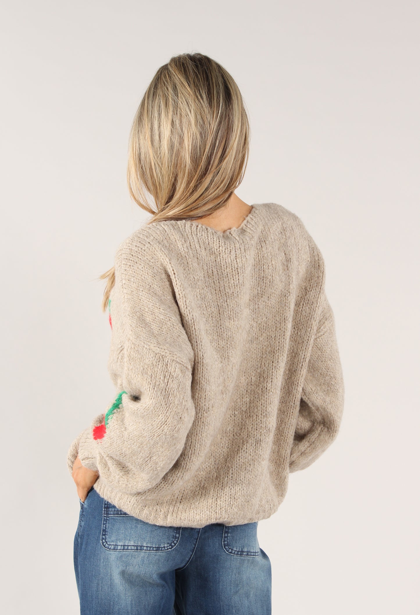 Cherry Tie Knit Jumper