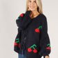 Cherry Tie Knit Jumper