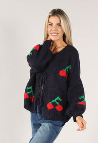 Cherry Tie Knit Jumper