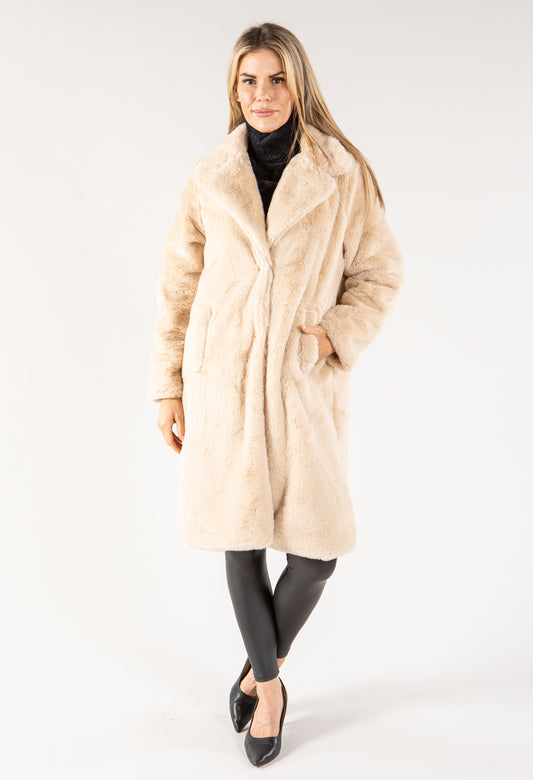 Longline Faux Fur Coat