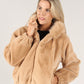 Hooded Faux Fur Coat