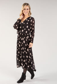 Polka Dot Plisse Pop Over Dress