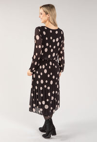 Polka Dot Plisse Pop Over Dress