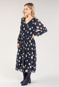 Polka Dot Plisse Pop Over Dress