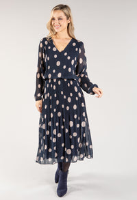 Polka Dot Plisse Pop Over Dress