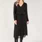 Plisse Pleated Long Sleeve Pop Over Dress