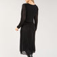 Plisse Pleated Long Sleeve Pop Over Dress