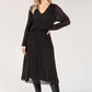 Plisse Pleated Long Sleeve Pop Over Dress