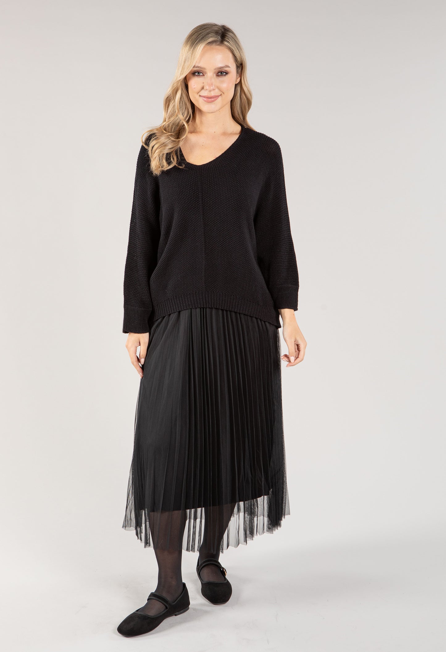 Knit Pop Over Tulle Dress