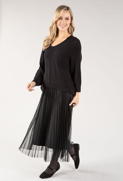 Knit Pop Over Tulle Dress