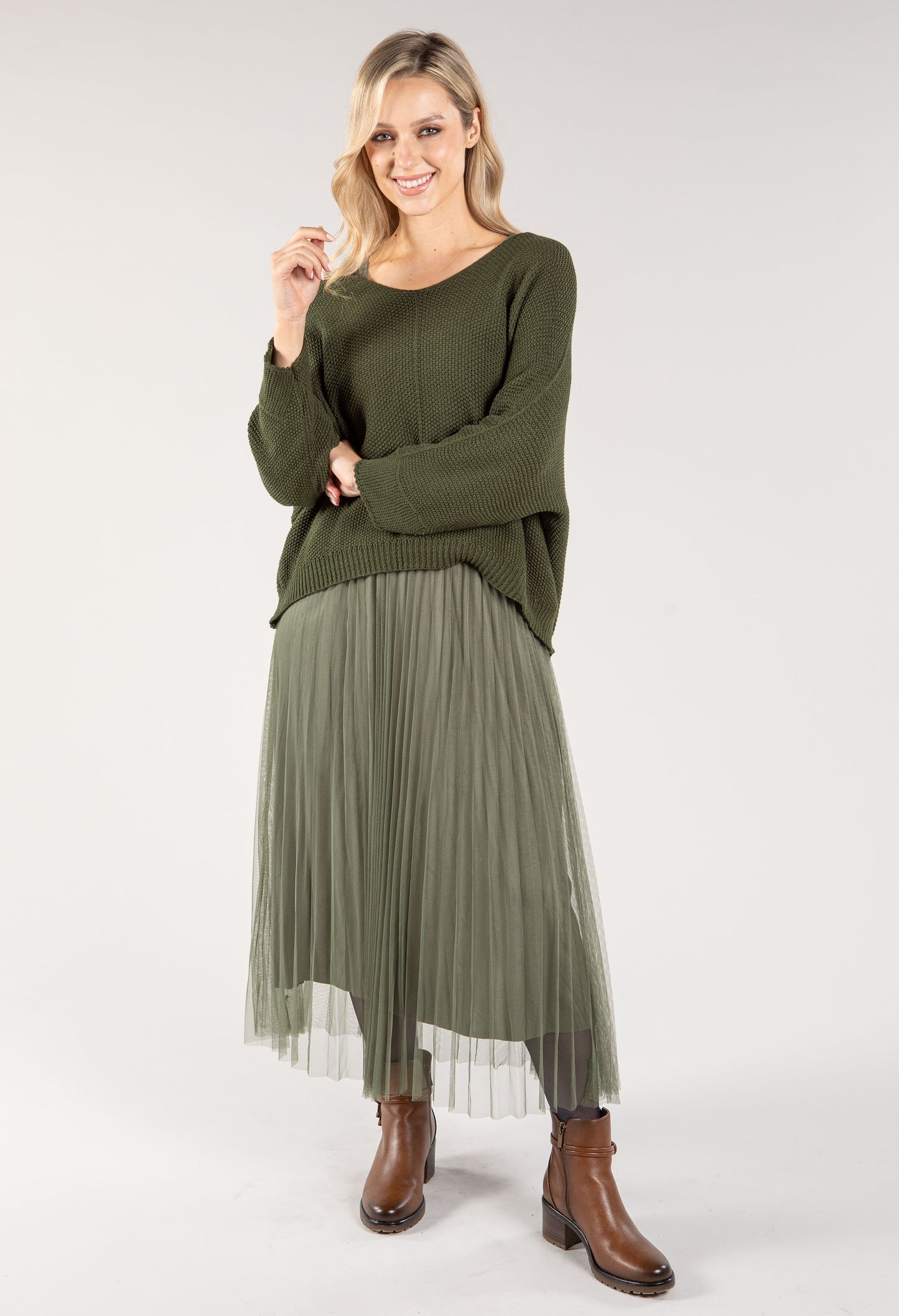 Knit Pop Over Tulle Dress