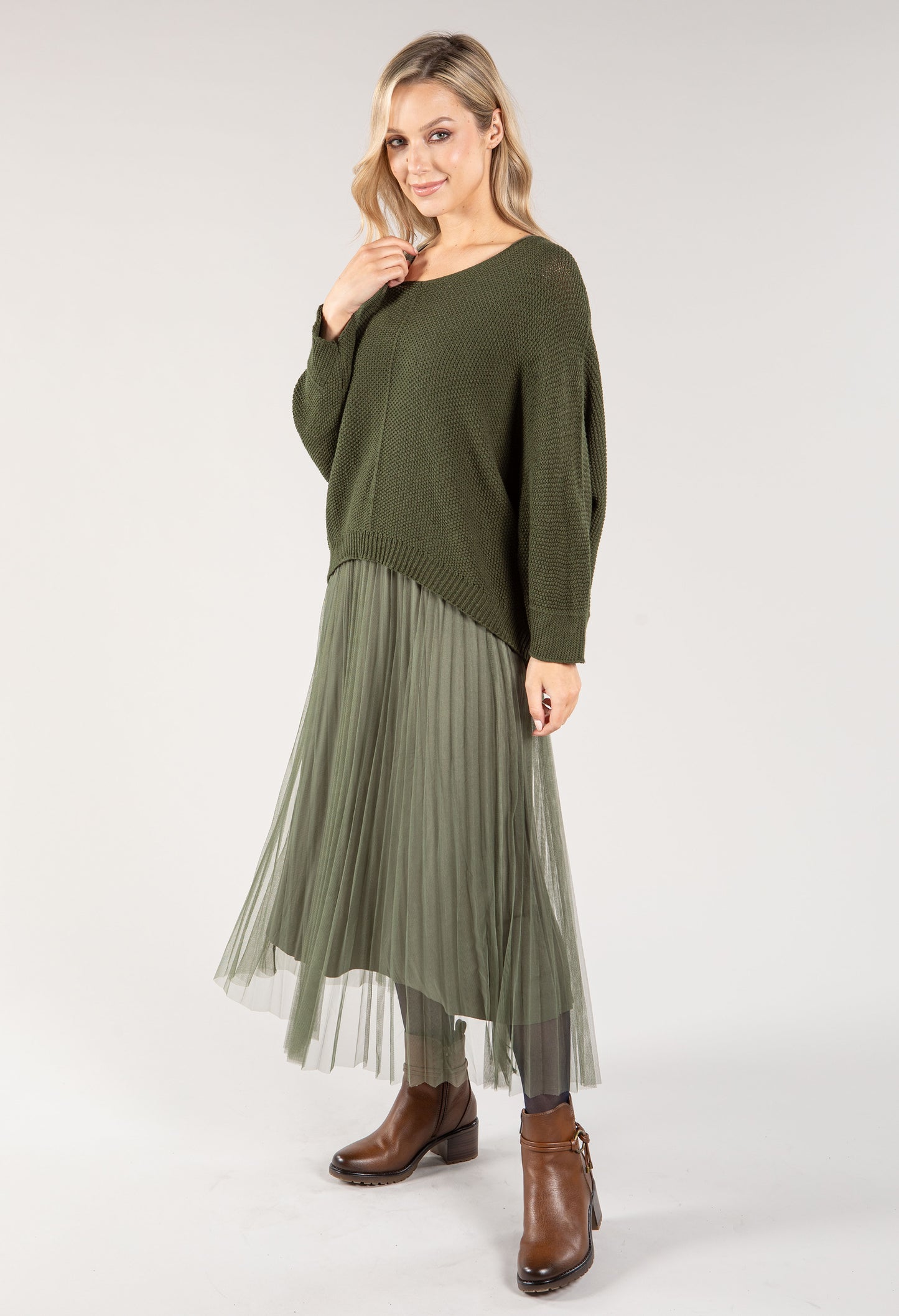 Knit Pop Over Tulle Dress