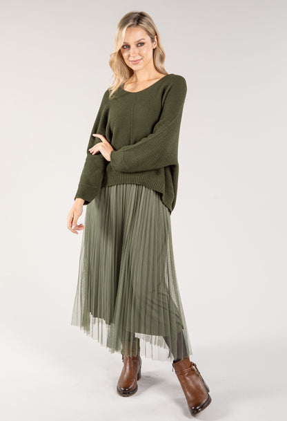 Knit Pop Over Tulle Dress