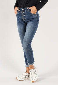 Crinkle Denim Jeans