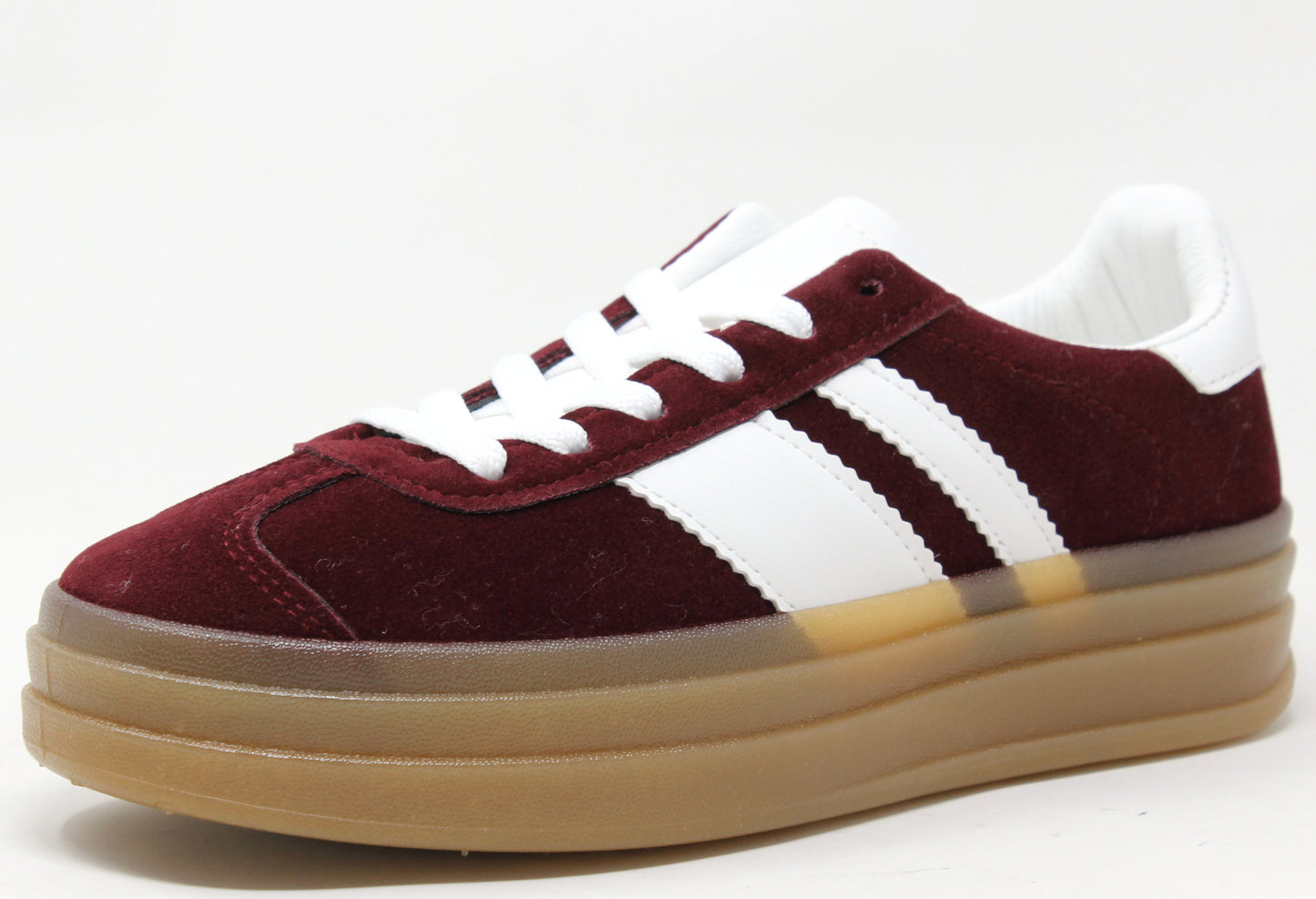 Double Stripe Faux Suede Trainer