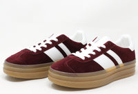 Double Stripe Faux Suede Trainer