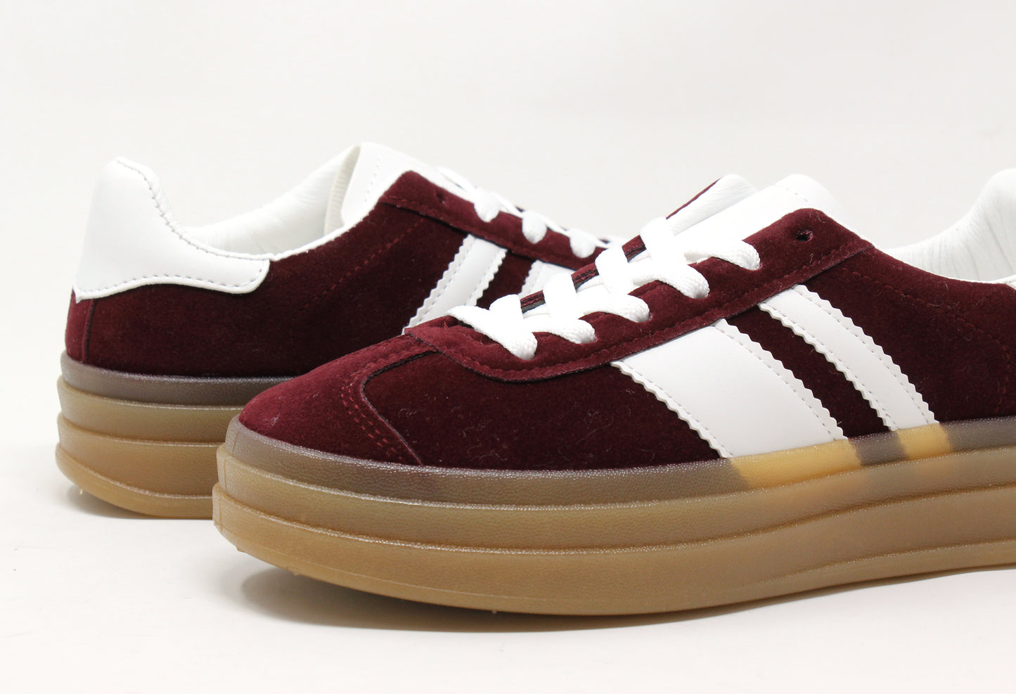 Double Stripe Faux Suede Trainer