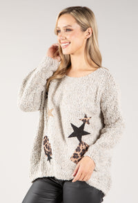 Patchwork Detail Slouchy Knit