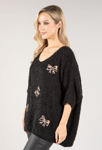 Bow Detail Slouchy Knit