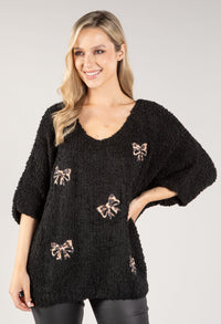 Bow Detail Slouchy Knit