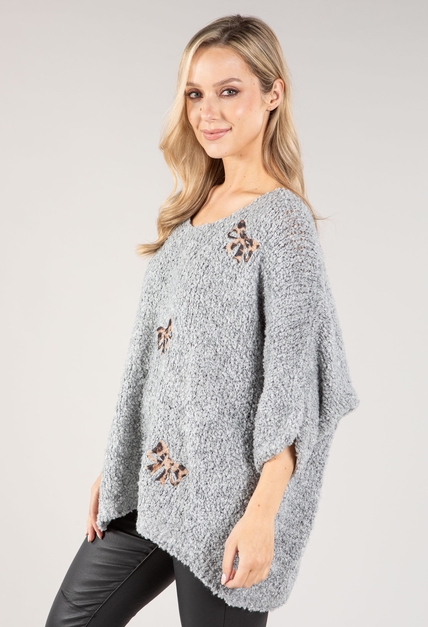 Bow Detail Slouchy Knit