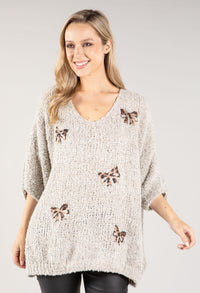 Bow Detail Slouchy Knit