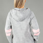 Stripe Sleeve Knit Half Zip Hoodie