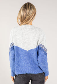 Two Tone Sequin Knit Jumper