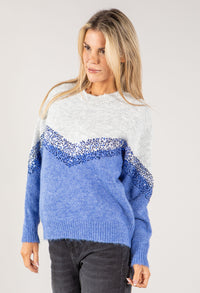 Two Tone Sequin Knit Jumper