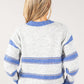 Embroidered Floral Striped Knit Jumper