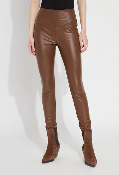 Textured High Waist Leather Legging