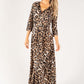 Leo Print Wrap Dress