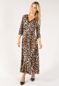 Leo Print Wrap Dress