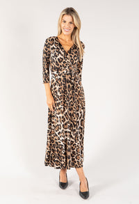 Leo Print Wrap Dress