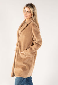 Faux Fur Single Breasted Coat