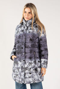 Floral Print Thermal Coat