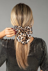 Small Leopard Print Hair Bow