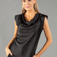 Cowl Neck Sleeveless Satin Top