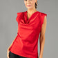 Cowl Neck Sleeveless Satin Top