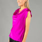 Cowl Neck Sleeveless Satin Top