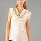 Cowl Neck Sleeveless Satin Top