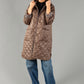 Quilted Coat with Leopard Lining