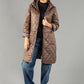 Quilted Coat with Leopard Lining