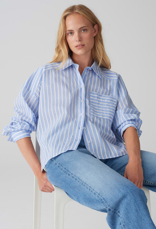 Fokia Striped Blue Shirt