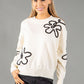 Flower Embroidery Knit Jumper