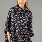 Leopard Batwing Sleeve Roll Neck Jumper