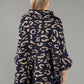 Leopard Batwing Sleeve Roll Neck Jumper